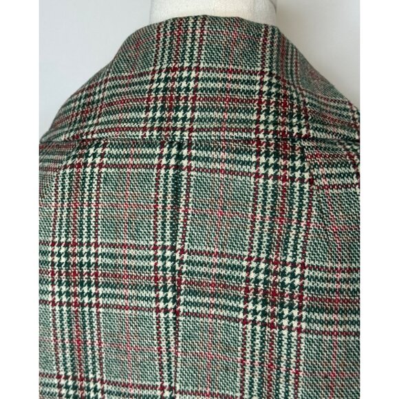 Vtg Betty Rose 3 Piece Plaid Wool Pant Suit Red Green Small 70s Suit Christmas - Picture 10 of 16